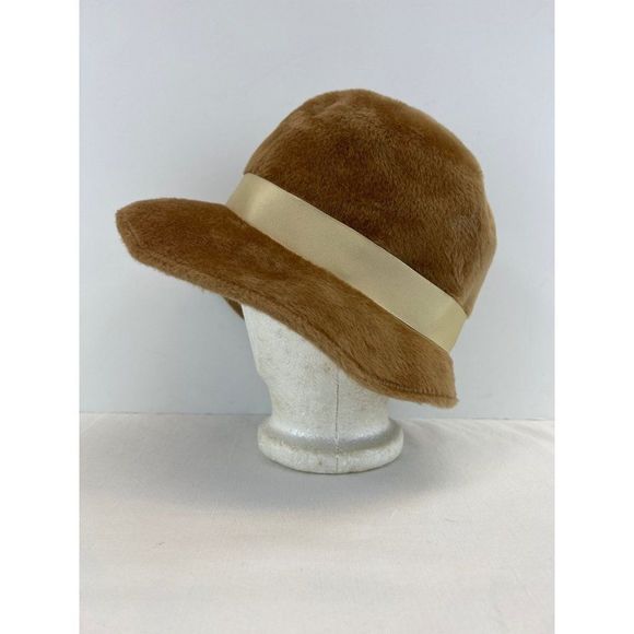 Vintage Martelle West Germany Faux Fur Ribbon Hat - Picture 3 of 6